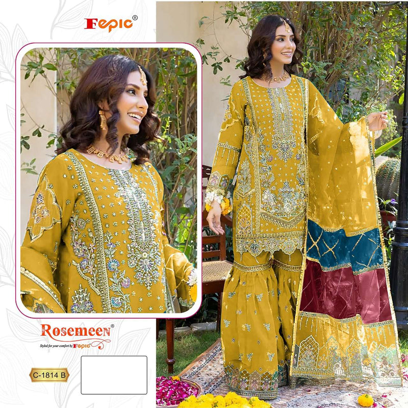 Fepic Suit Rosemeen C 1814 Organza Embroidered Pakistani Suit