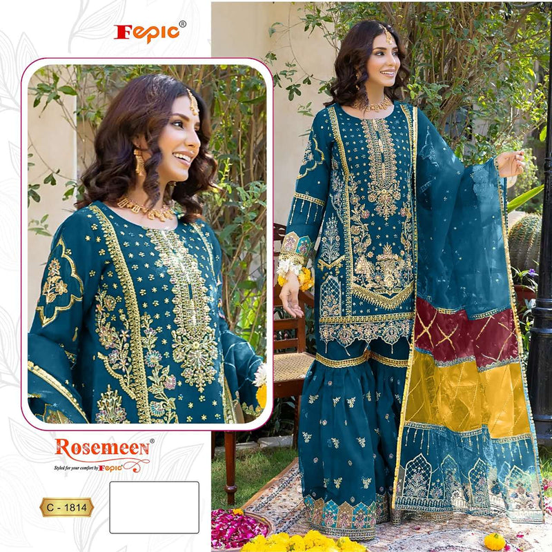 Fepic Suit Rosemeen C 1814 Organza Embroidered Pakistani Suit