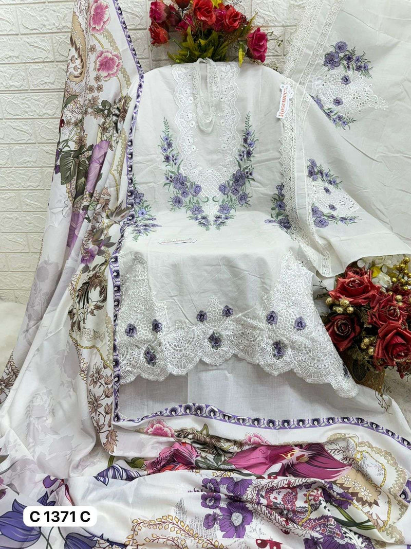 Fepic Suit Rosmeen C 1371 Pure Cotton Embroidered Pakistani Salwar Suit
