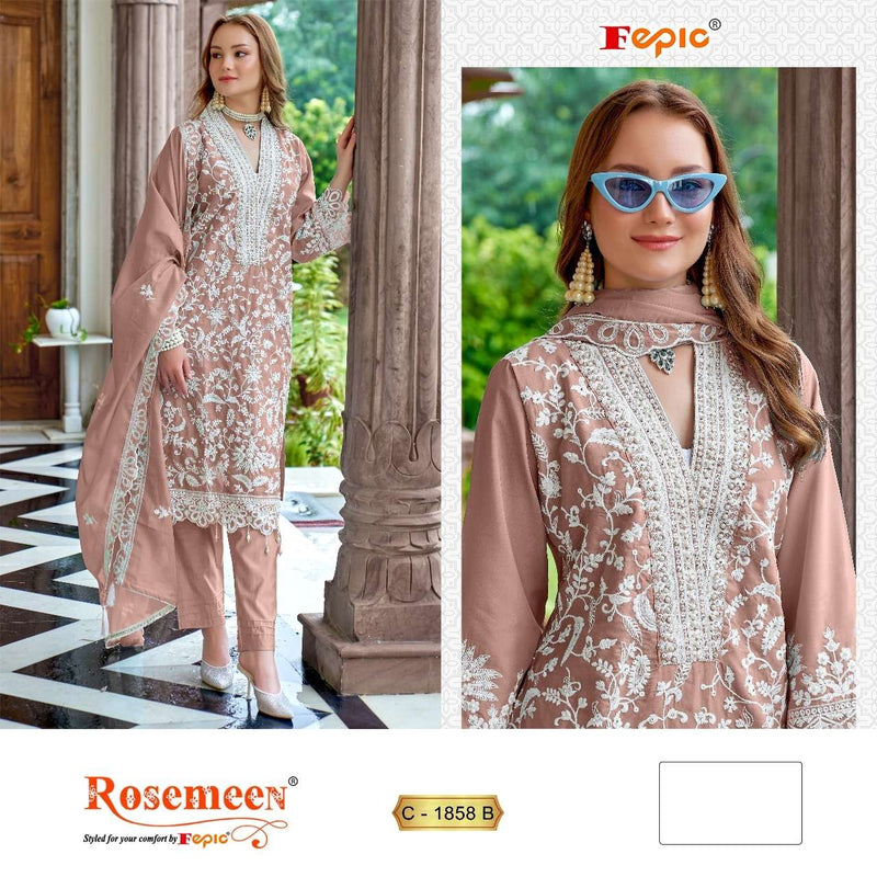 Fepic Suits Rosemeen C 1858 Organza Embroidered Handwork Salwar Suit