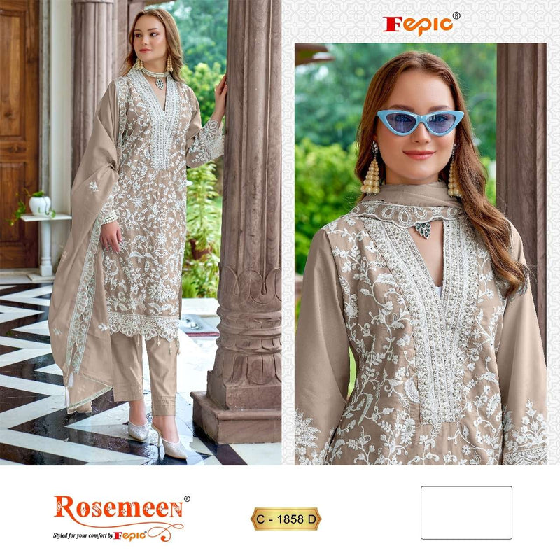 Fepic Suits Rosemeen C 1858 Organza Embroidered Handwork Salwar Suit