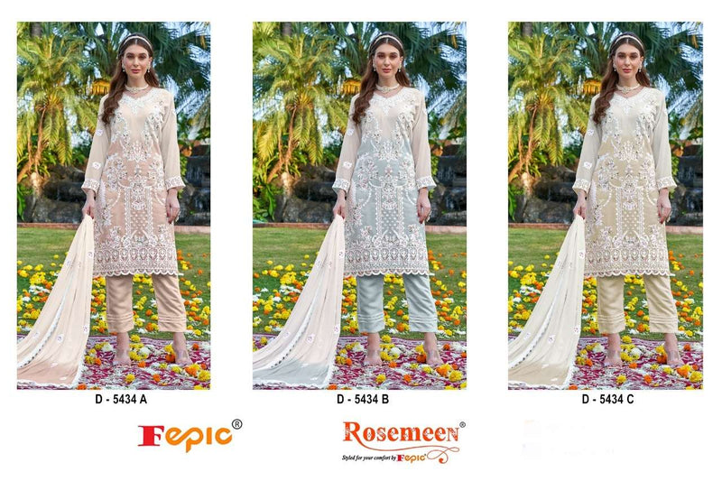 Fepic Suits Rosemeen D 5434 Georgette Embroidered Pakistani Suit