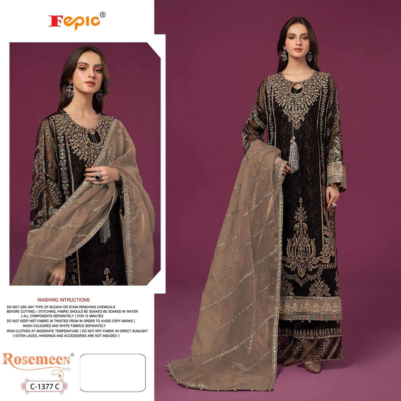 Fepic Suit Rosemeen C 1377 Georgette Embroidered Designer Pakistani Suit