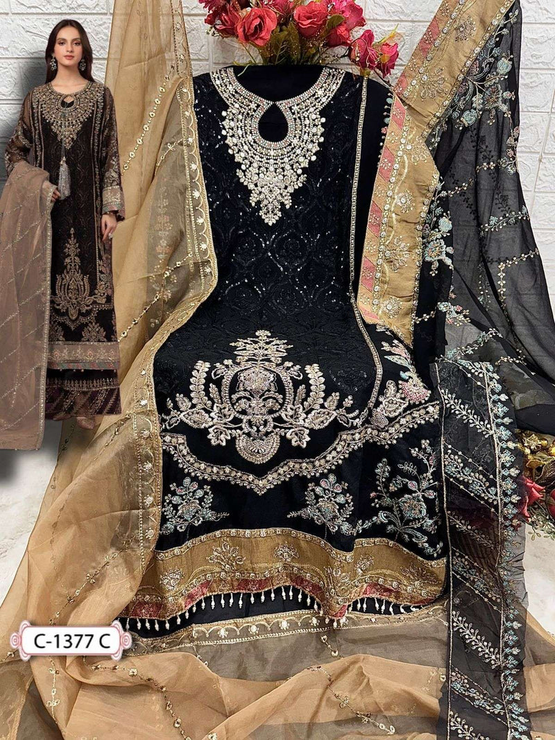 Fepic Suit Rosemeen C 1377 Georgette Embroidered Designer Pakistani Suit