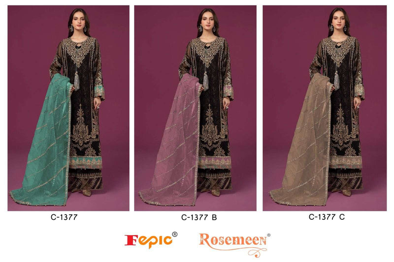 Fepic Suit Rosemeen C 1377 Georgette Embroidered Designer Pakistani Suit