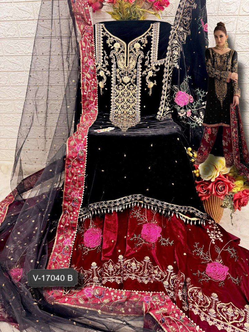 Fepic Suit V 17040 Velvet Embroidered Pakistani Designer Suit