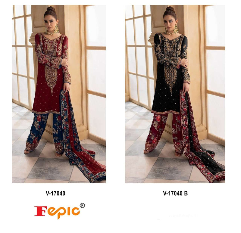 Fepic Suit V 17040 Velvet Embroidered Pakistani Designer Suit