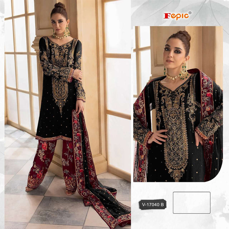 Fepic Suit V 17040 Velvet Embroidered Pakistani Designer Suit