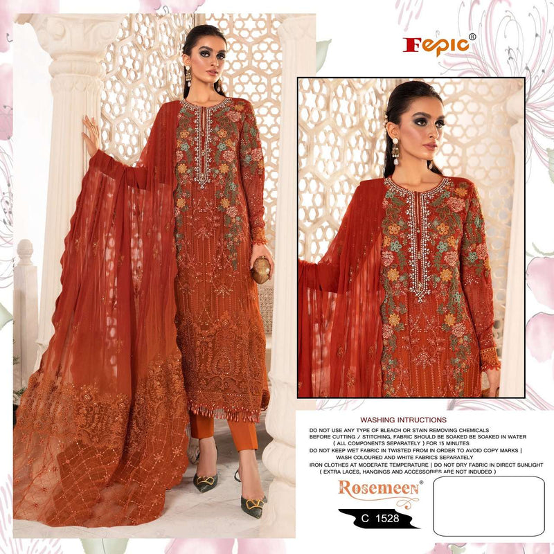 Fepic Suits C 1528 Georgette Embroidered Heavy Handwork Salwar Suit