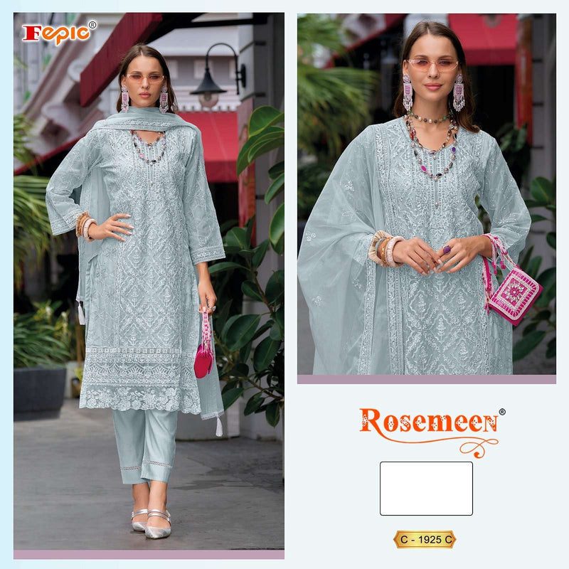 Fepic Suits Rosemeen C 1925 Organza Embroidered Pakistani Designer Suit