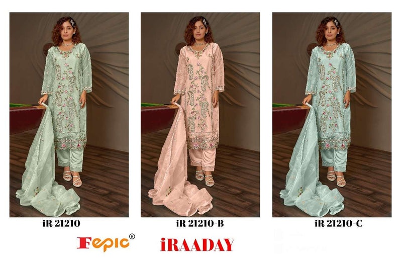 Fepic Suits iRaaday IR 21210 Organza Embroidered Pakistani Suit