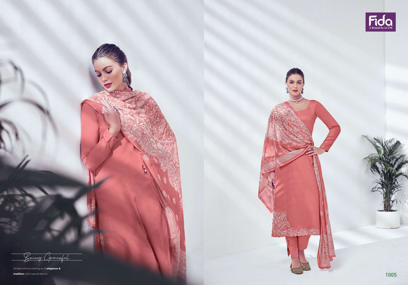 Fida Nyura Satin Cotton Solid With Premium Embroidery Designer Salwar Suit