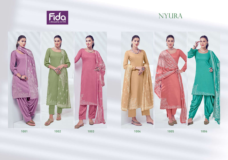 Fida Nyura Satin Cotton Solid With Premium Embroidery Designer Salwar Suit