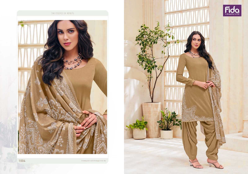 Fida Presents Avyana Satin Cotton With Heavy Embroidery Work Digital Printed Salwar Kameez