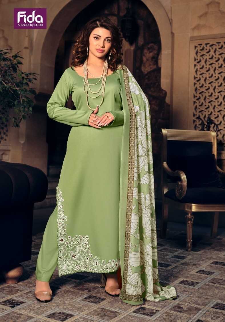 Fida Virika Cotton Satin Stylish Embroidery Work With Printed Dupatta Salwar Suit