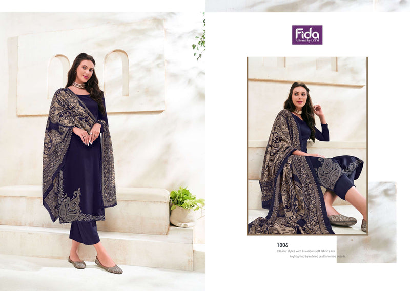 Fida Zahavi Cotton Satin Solid With Premium Embroidery Work Salwar Kameez
