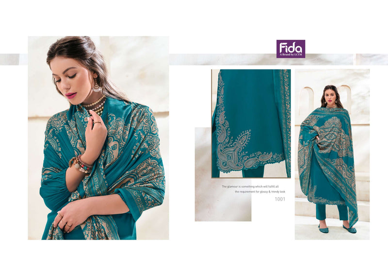 Fida Zahavi Cotton Satin Solid With Premium Embroidery Work Salwar Kameez