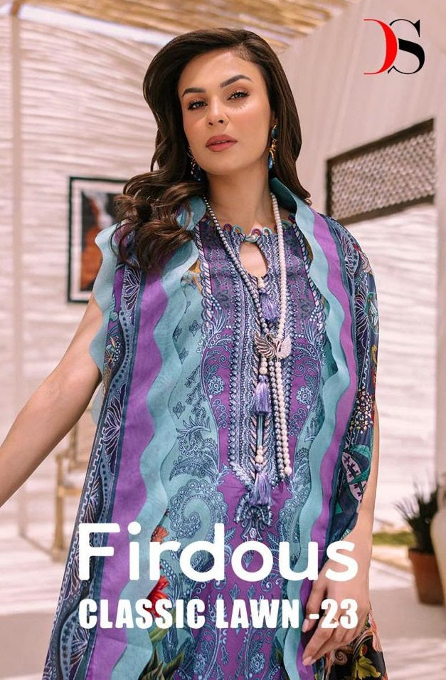 Deepsy Suits Firdous Classic Lawn 23 Cotton Print Embroidery Work Salwar Kameez