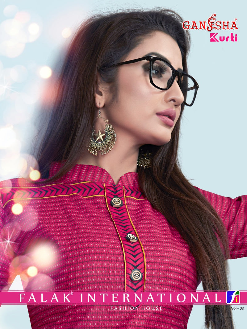 Falak International Ganesh Kurti Vol 3 Cotton Printed Daily Wear Kurti
