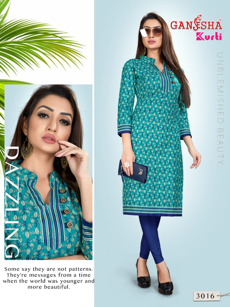 Falak International Ganesh Kurti Vol 3 Cotton Printed Daily Wear Kurti