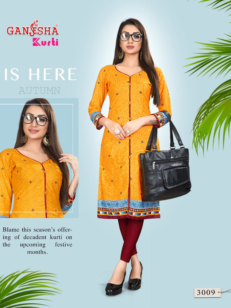 Falak International Ganesh Kurti Vol 3 Cotton Printed Daily Wear Kurti