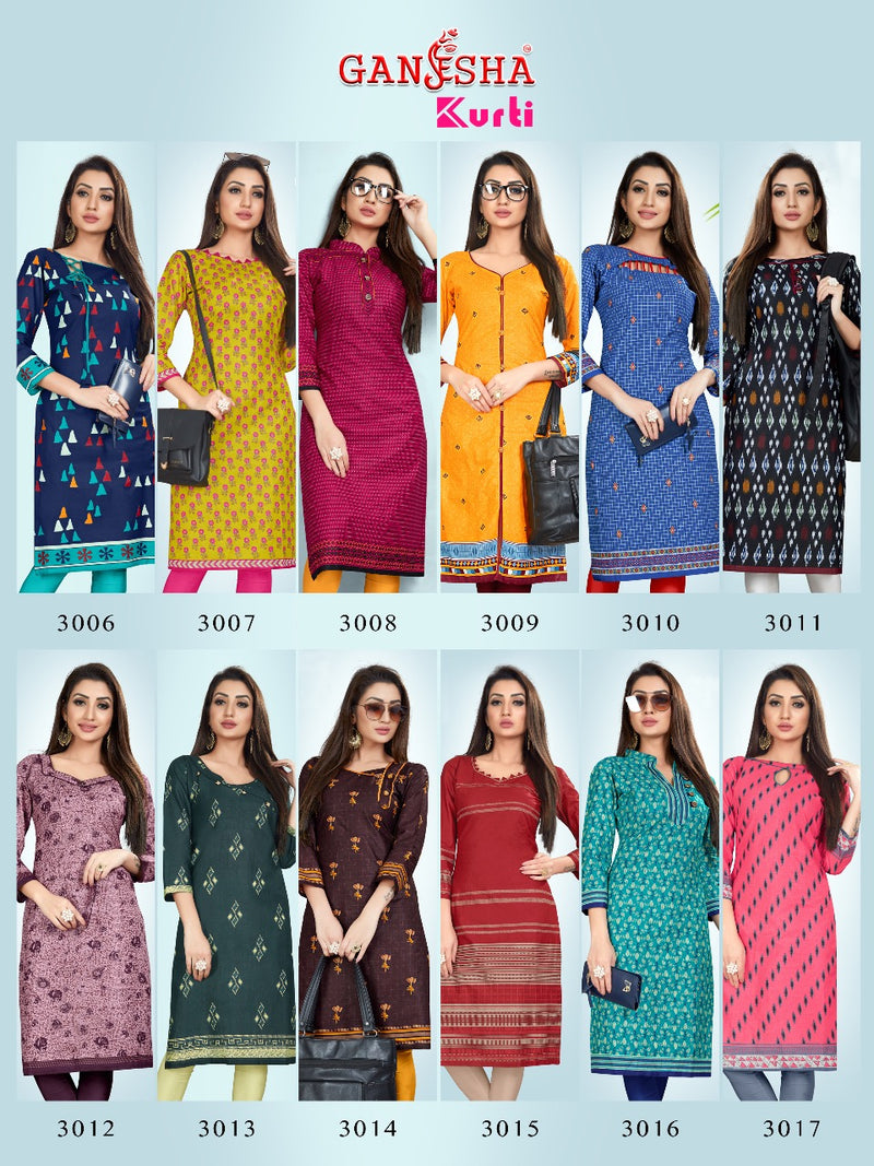 Falak International Ganesh Kurti Vol 3 Cotton Printed Daily Wear Kurti