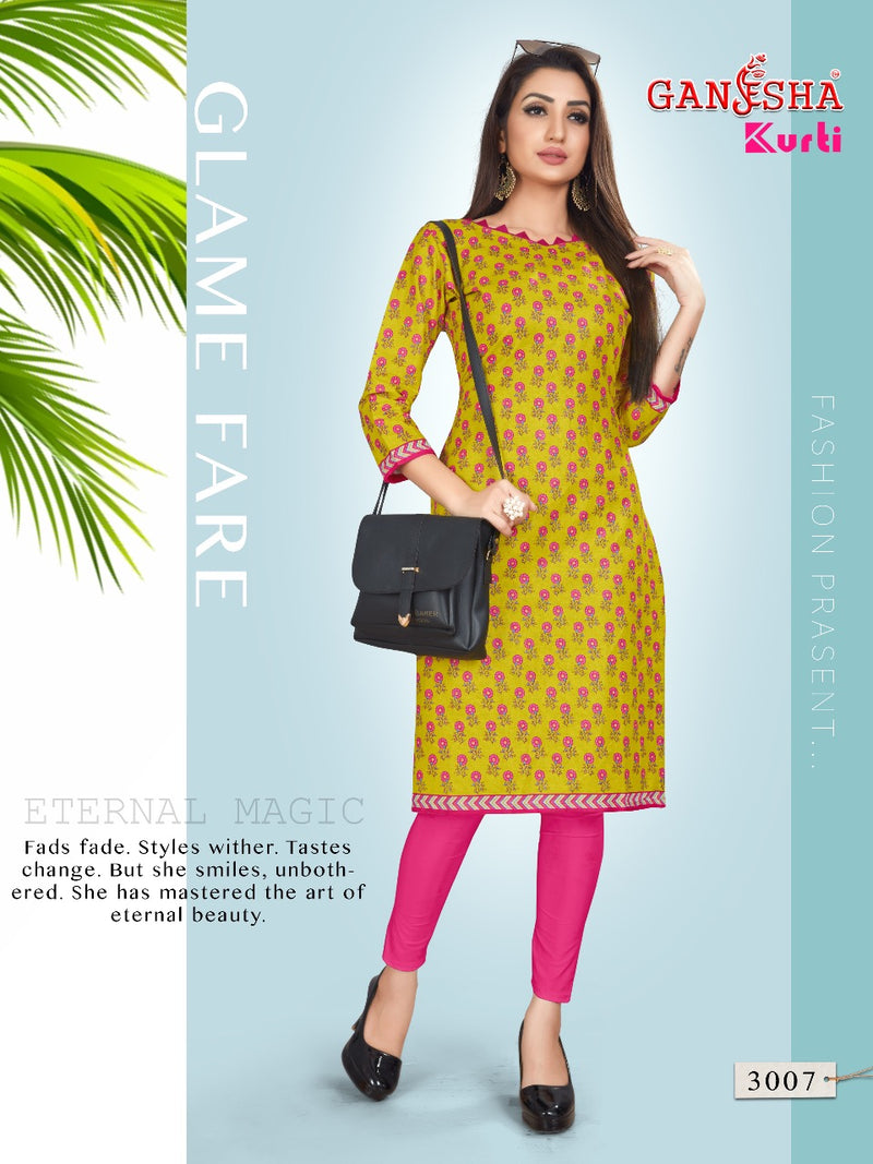Falak International Ganesh Kurti Vol 3 Cotton Printed Daily Wear Kurti