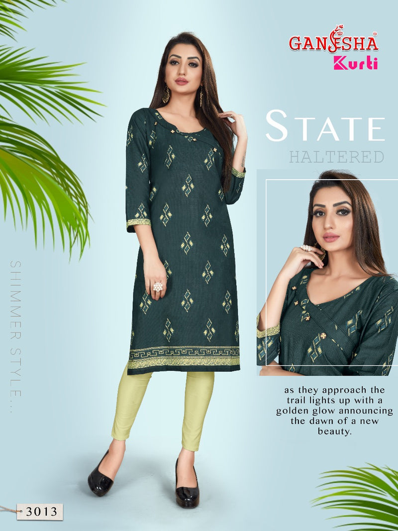Falak International Ganesh Kurti Vol 3 Cotton Printed Daily Wear Kurti