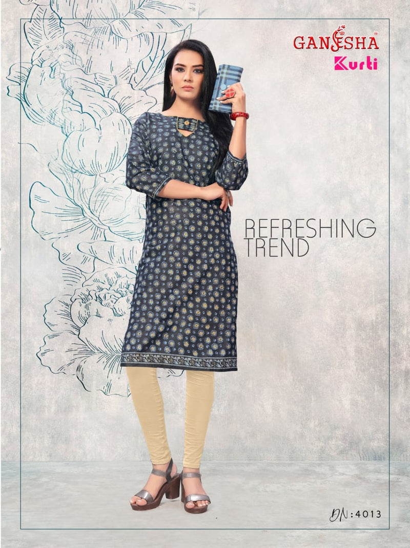 Falak International Ganesha Kurti Vol 4 Cotton Printed Daily Wear Fancy Kurti