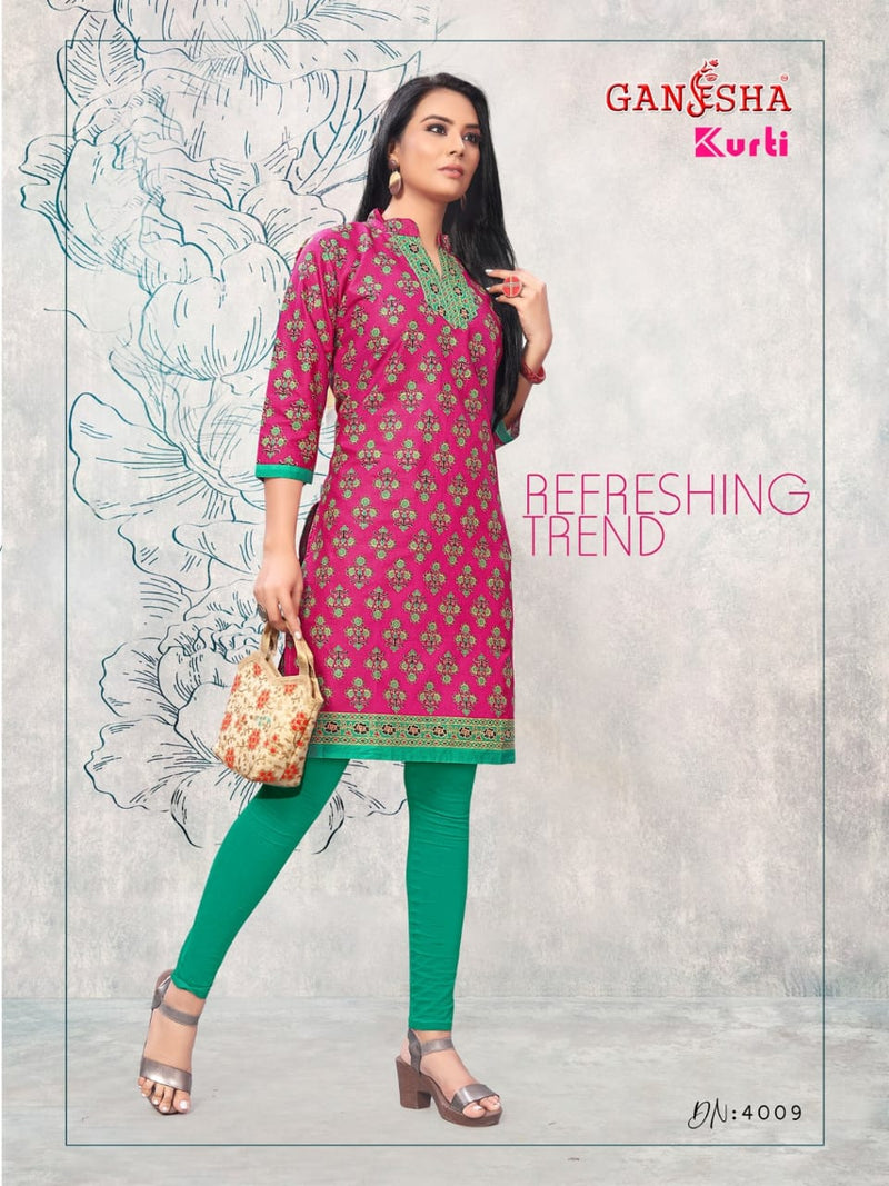 Falak International Ganesha Kurti Vol 4 Cotton Printed Daily Wear Fancy Kurti