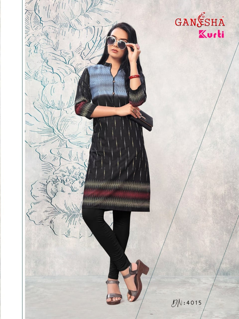Falak International Ganesha Kurti Vol 4 Cotton Printed Daily Wear Fancy Kurti