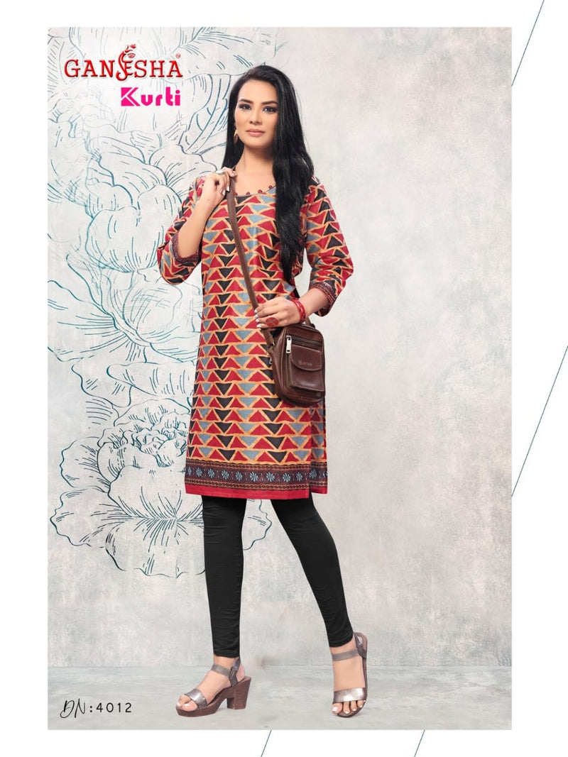 Falak International Ganesha Kurti Vol 4 Cotton Printed Daily Wear Fancy Kurti