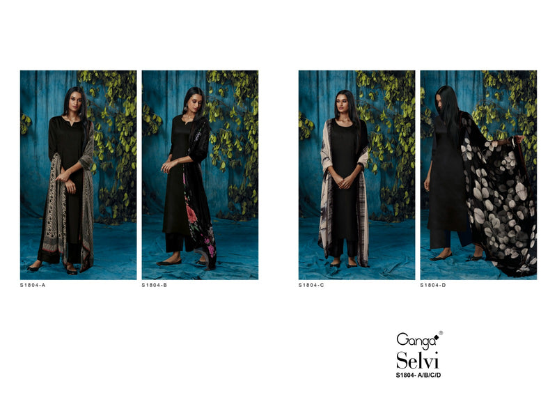 Ganga Selvi 1804 Cotton Satin Fancy Salwar Suits