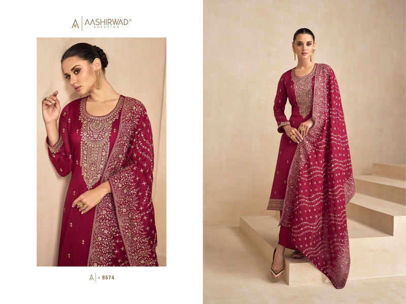 Aashirwad Creation Garima Premium Silk With Beautiful Embroidery Designer Suits