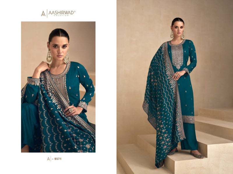 Aashirwad Creation Garima Premium Silk With Beautiful Embroidery Designer Suits