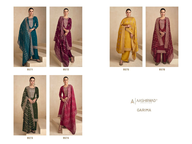 Aashirwad Creation Garima Premium Silk With Beautiful Embroidery Designer Suits