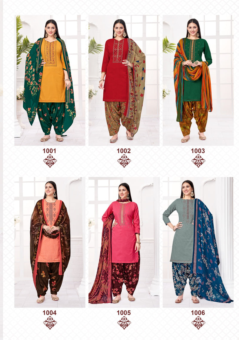 Suryajyoti Garima Vol 1 Cotton With Embroidery Work Patiyala Suits Collection