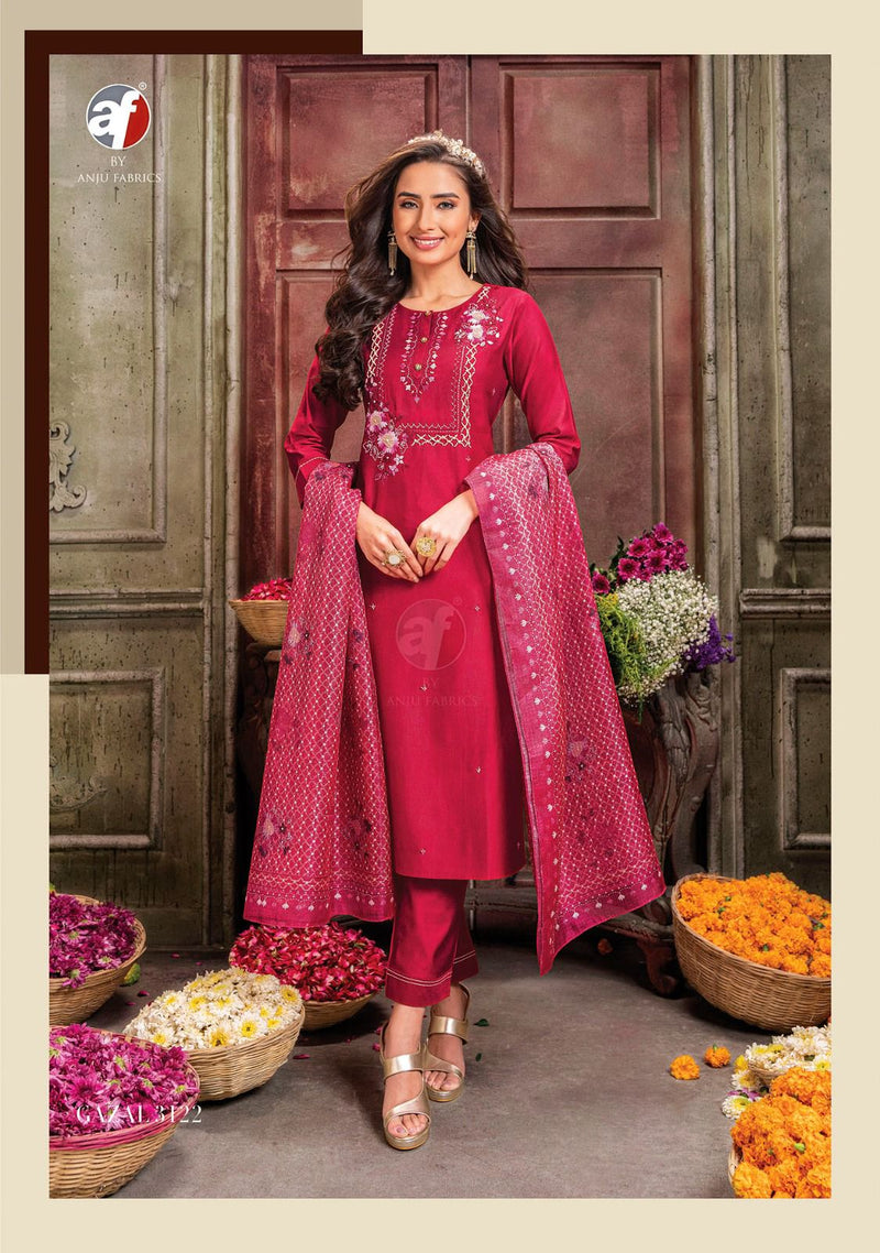 Anju Fabrics Gazal Vol 3 Viscose Beautiful Designer Readymade Kurti With Pant Collection