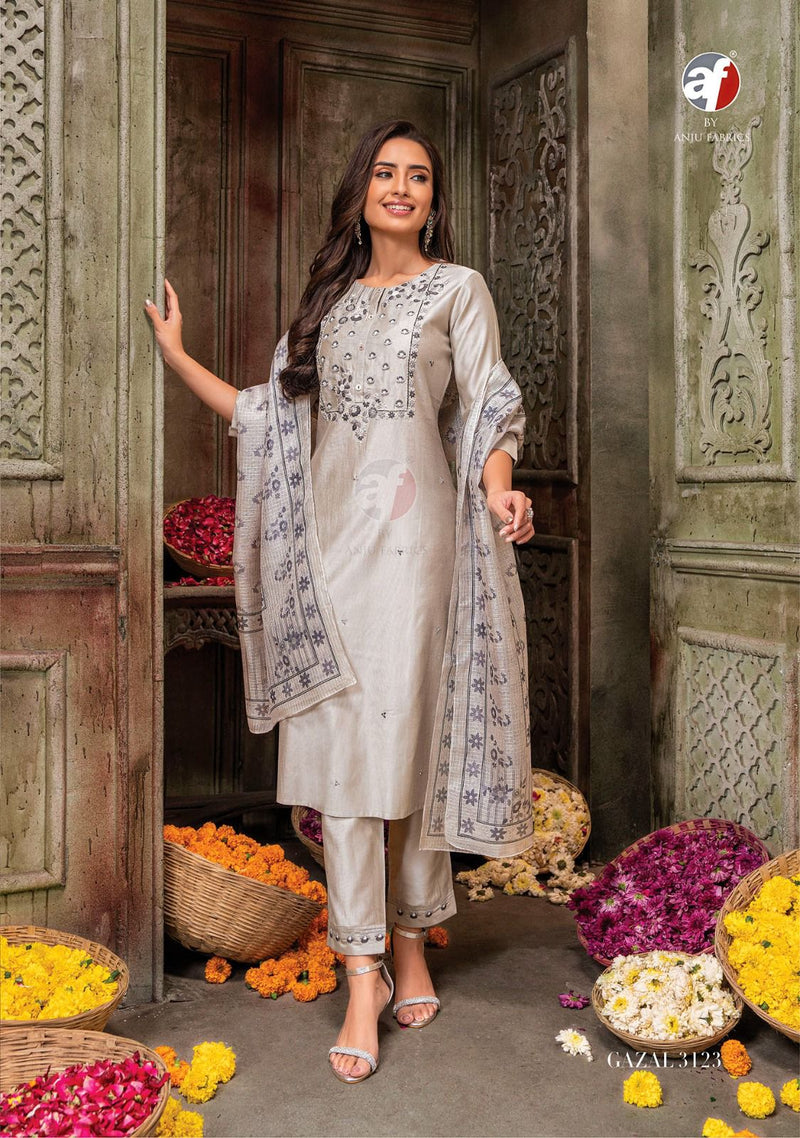Anju Fabrics Gazal Vol 3 Viscose Beautiful Designer Readymade Kurti With Pant Collection