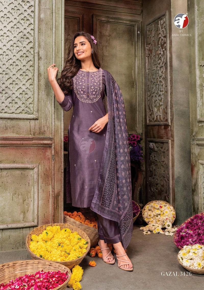Anju Fabrics Gazal Vol 3 Viscose Beautiful Designer Readymade Kurti With Pant Collection