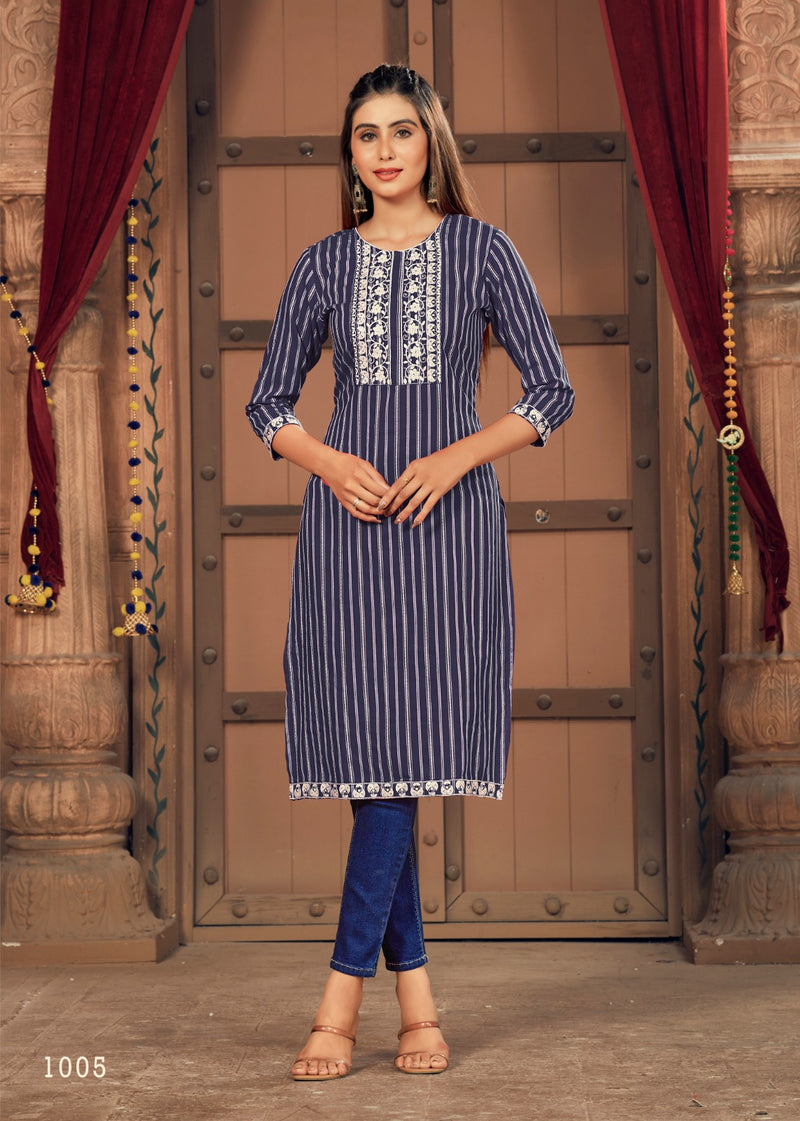 Banwery Fashion Geeta Vol 3 Silk Regular Wear Fancy Strip Kurtis
