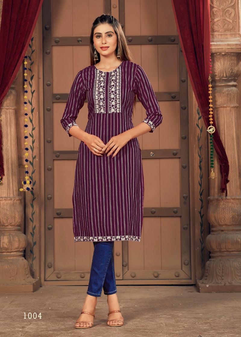 Banwery Fashion Geeta Vol 3 Silk Regular Wear Fancy Strip Kurtis