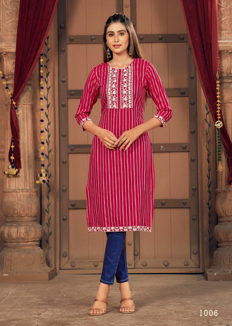 Banwery Fashion Geeta Vol 3 Silk Regular Wear Fancy Strip Kurtis