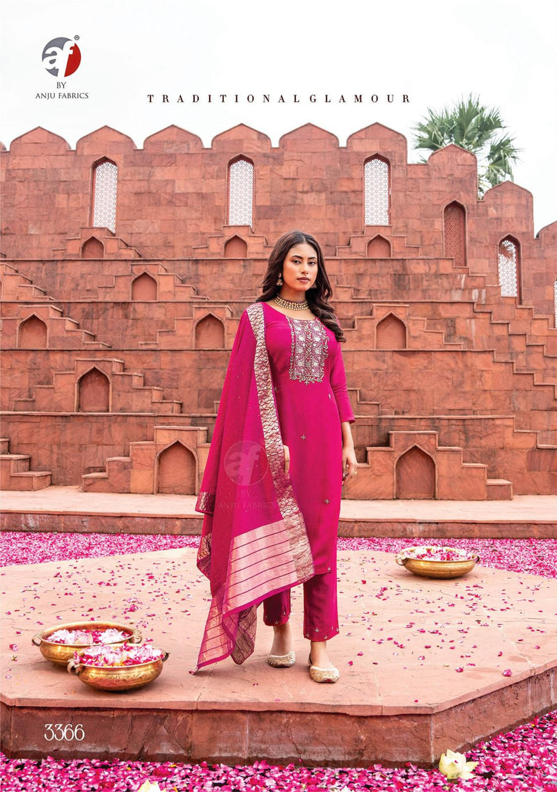 Anju Fabrics Ghunghat Vol 9 Silk With Heavy Designer Readymade Suits