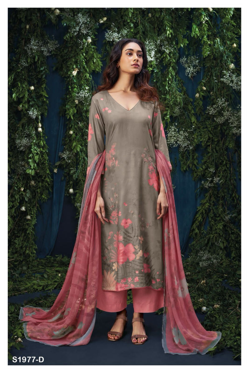 Ganga Gonny 1977 Pashmina Digital Printed With Embroidery Suit Collection