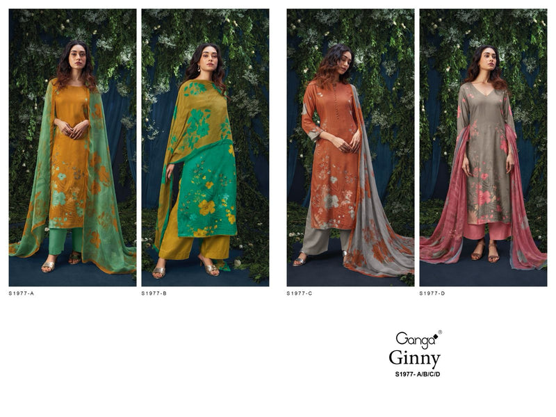 Ganga Gonny 1977 Pashmina Digital Printed With Embroidery Suit Collection