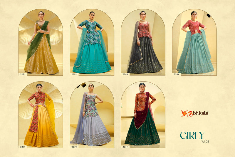 Shubhkala Girly Vol 23 Georgette Embroidery Designer Ready Made Lehenga Choli