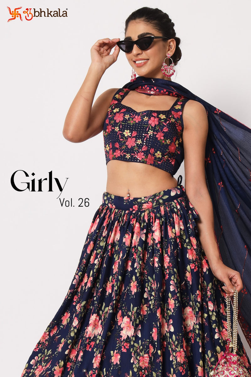 Shubhkala Girly Vol 26 Silk Embroidery Designer Semi Stitched Lehenga Choli
