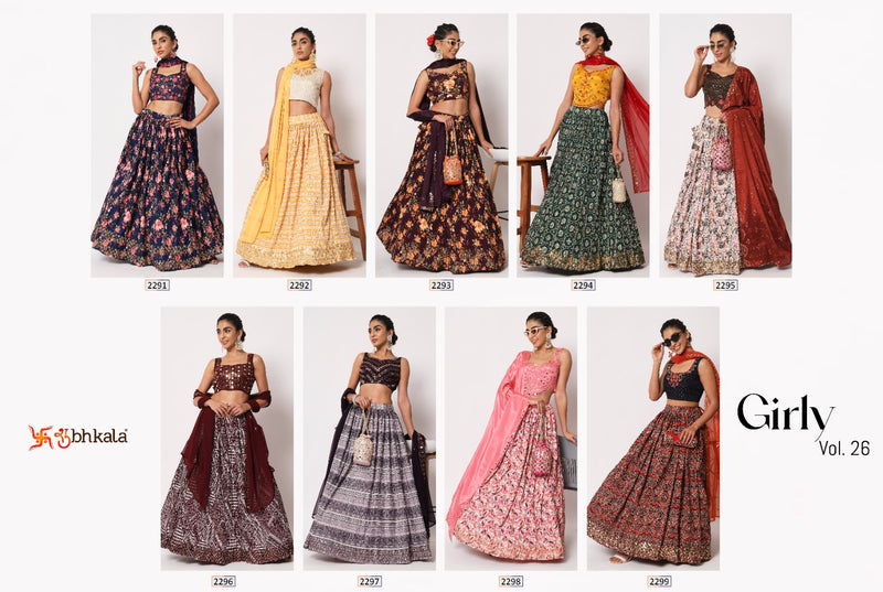 Shubhkala Girly Vol 26 Silk Embroidery Designer Semi Stitched Lehenga Choli