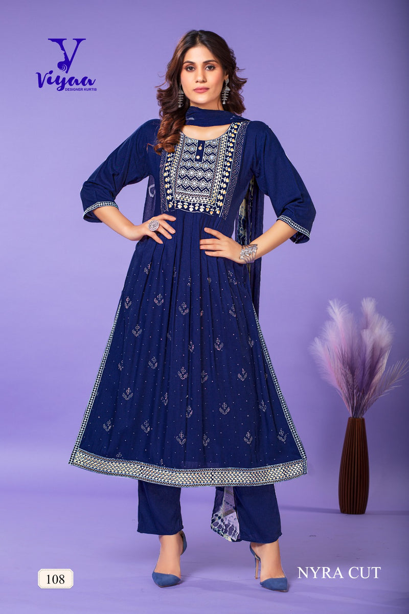 Viyaa Designer Gulmour Vol 1 Rayon Foil Printed Every Occasion Suits